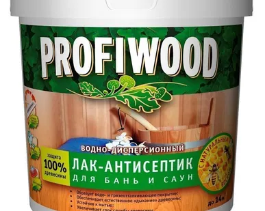 фото ЛАК для саун полиакриловый 0,9кг  PROFIWOOD