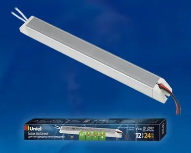 фото Блок питания UET-VAT-024A20 12V IP20 Блок питания ультратонкий, 24Вт. Металлический корпус. TM Uniel