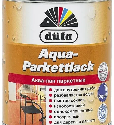 Фото №0 Лак DUFA Лак для отделки паркета DUFA Aqua-Parkettlack 0,75 л полуматовый