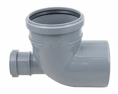 фото Отвод ПП Д 110х90 с выходом на 50 прямой ВВЕРХ