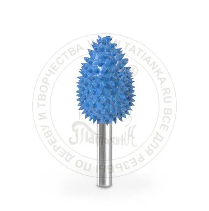 Фото №0 6F34-125- Пламя, Ø хвостовика 6мм, Ø фрезы X 19,05мм, L фрезы 31,75мм (очень грубая/синяя) SUB-6F34