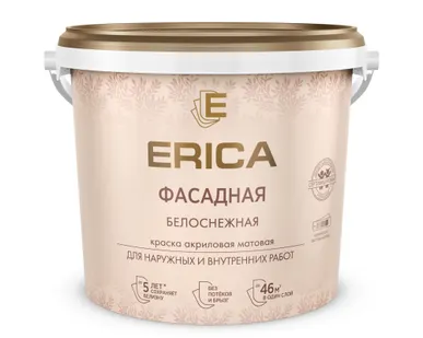 фото Краска вд фасад 13кг ВД-АК белоснежная мат ERICA (1/45) П '