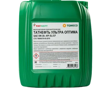 фото Масло моторное полусинтетическое Татнефть Ультра Оптима 5W-30 10 л 5W-30