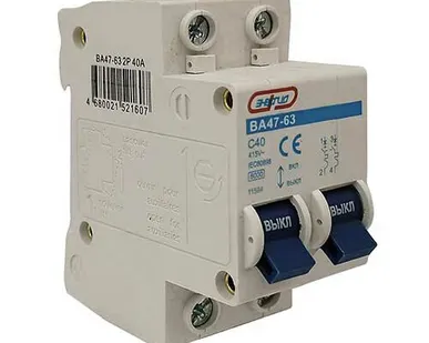 фото Автоматический выключатель Энергия Байпас 40A 4500kA тип C двухполюсный с механической блокировкой