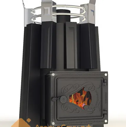 Фото №0 Печь ДобросталЬ Фредерика стронг со стеклом (черная)