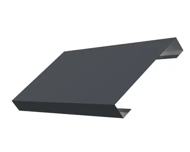 фото Ламель лицевая 125 жалюзи Texas 0,5 Quarzit с пленкой RAL 7024 мокрый асфальт