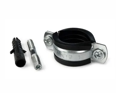 фото Хомут 1" с резиновым уплотнителем (Д=32мм) (болт+дюбель) металл