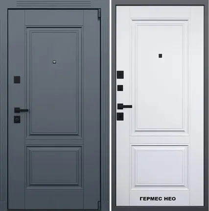 Фото №0 Входная дверь Гермес НЕО графит-белый матовый АСД