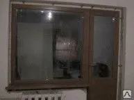 Фото №0 Сдвижная балконная дверь (материал дуб)