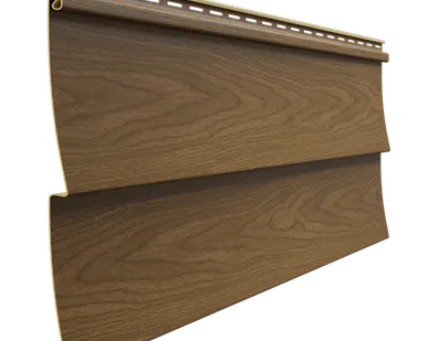 фото Сайдинг Docke Ёлочка D5C Миндаль Деке LUX под дерево