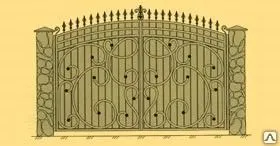 фото Ворота с кованой оправой, арт. МВ.26