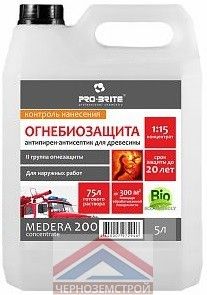 фото MEDERA 200 Концентрат (5 л) огнебиозащита IIгруппа для наружных работ (вишневый цвет)