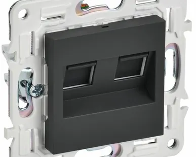 фото SKANDY Розетка компьютерная двойная RJ45 кат.5E SK-K03G графит IEK