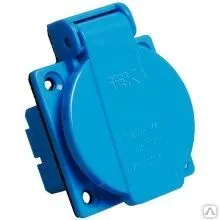 фото Розетка панельная РП10-3 скрытая с крышкой 2Р+РЕ 16А 250В IP44 ИЭК