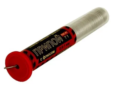 фото Припой ПОС-60 Ø1мм 18гр в колбе Connector