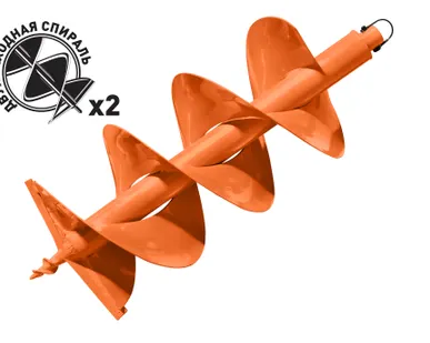 фото Двухзаходный шнек по грунту для мотобура Carver GDB-300/2, 300 мм, вал 20 мм