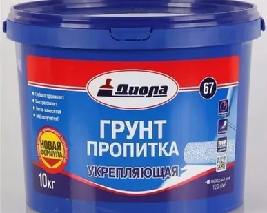 фото Грунт-пропитка "Диола-67" укрепляющая, 10кг.