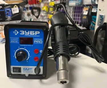 фото Паяльная станция термовоздушная Зубр, цифровая, 100-500 C, 650 Вт