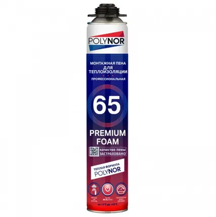 Фото №0 POLYNOR 65 PREMIUM FOAM ПЕНА МОНТАЖНАЯ ПРОФЕССИОНАЛЬНАЯ