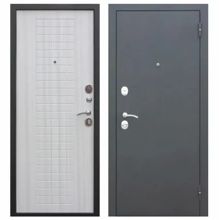 Фото №0 Дверь входная Гарда Муар 8мм (Ferroni) металл 0,8мм/МДФ, Черный Муар/Белый ясень 2050х960мм, ПРАВАЯ