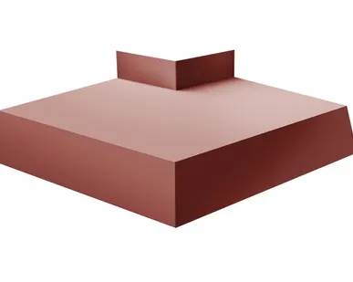 фото Угол отлива внешний 100 0,45 PE с пленкой RAL 3009 оксидно-красный