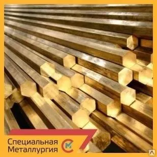 фото Шестигранник латунный 27 мм ЛС59-1П ГОСТ 2060