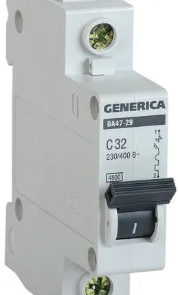 Фото №0 IEK Авт. выкл. ВА47-29 1Р 32А 4,5кА х-ка С GENERICA