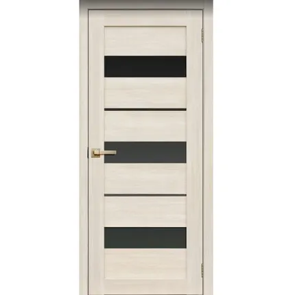 Фото №0 Дверь межкомнатная 200 (La Stella) черное стекло, экошпон, Ясень снежный 2000х600мм