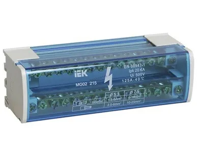 фото ШИНА 'N' на DIN в корпусе (кросс-модуль) ШНК 2х15 L+PEN IEK