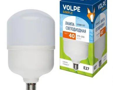 фото Лампа LED-M80-40W/NW/E27/FR/S Лампа светодиодная. Матовая. Серия Simple. Белый свет (4000K). Картон. ТМ Volpe.