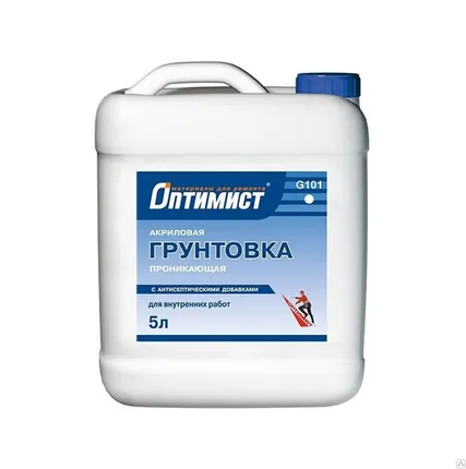 Фото №0 Грунтовка проникающая для внутренних работ Синяя этикетка 1л G101 (15) Опти