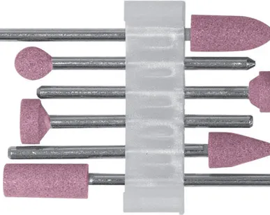 фото Шарошки для шлифовки изделий из стали и цветных металлов, алюминий-оксидные, мини, набор 6 шт.