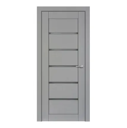 Фото №0 дверь межкомнатная со стеклом бизнес парк crystal 31, серый софт, 600*2000мм.