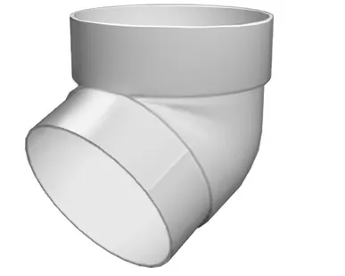 фото Колено трубы 67 град. ПВХ Grand Line белое (RAL 9003)