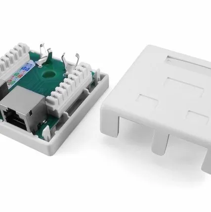 Фото №0 Розетка компьютерная 2-м ОП Dual IDC SB1-2-8P8C-C5e-SH-WH RJ45 (8P8C) кат.5E экранир. Hyperline 430233