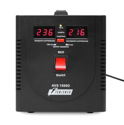 Фото №0 Стабилизатор POWERMAN AVS 1500D BLACK