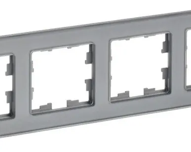 фото Рамка 4-м BRITE РУ-4-2-БрСе стекло сер. IEK BR-M42-G-K03