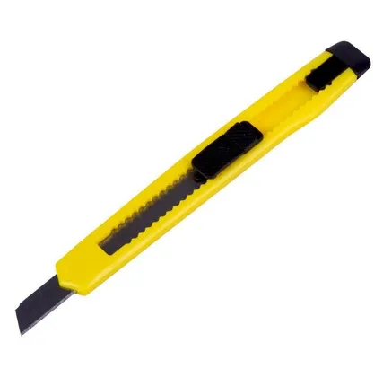 Фото №1 Нож с сегмент. лезвием 9мм пласт. корпус с клипсой REXANT 12-4905