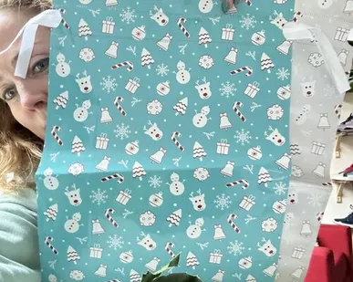 фото Пакет новогодний 42х29 см голубой