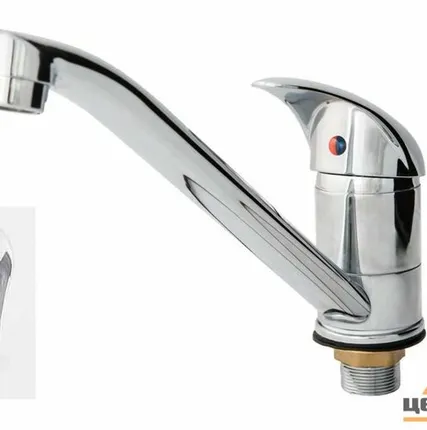 Фото №0 Смеситель Омега для кухни 24см, катридж д.40 (крепление на гайке,без подводки), арт.3303-2