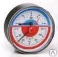 фото Термоманометр с запорным клапаном ICMA 1/2, атм/Т град: 0-6/ 0-120