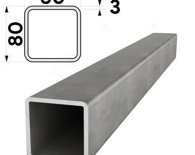 фото Труба профильная 80х80мм стенка 3мм длина 12 метров (рез кратно 1м)