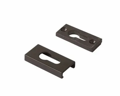 фото Накладка алюминиевая прямоугольная на профильный цилиндр Коричневый