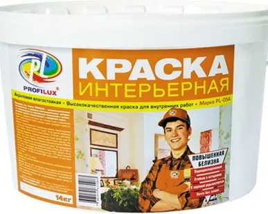 фото Профилюкс ВД краска PL-05A акриловая, интерьерная, белая -14кг