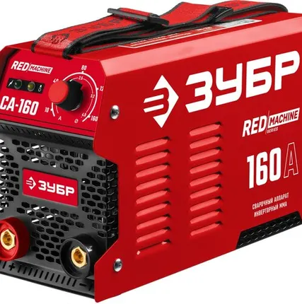 Фото №0 ЗУБР ММА, 160 А, RED MACHINE, сварочный аппарат инверторный, макс. электрод Ø 4.0 мм (СА-160)