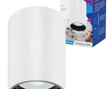 фото Светильник светодиодный FixtGU10_002White GU10 накладной черн. КОСМОС KFixtGU10_002White