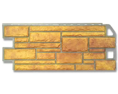 фото Фасадная панель (АП) "КАМЕНЬ" Бежевый 1140*480 мм (раб.размер 1010*450)