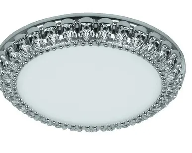 фото Светильник встраиваемый LED 6W 4000K AL9010 круг хром с подсветкой Feron