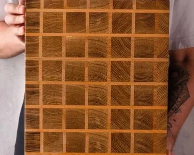 фото Copy: Торцевая разделочная доска Дуб 40*30 см толщина 4 см (клетка)