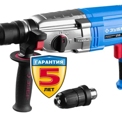Фото №0 Перфоратор Зубр ЗП-28-800 КМ, 800 Вт, 3.2 Дж, 3 режиа, SDS Plus + БЗП, кейс